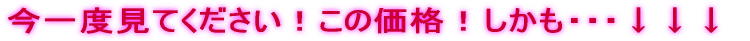 今一度見てください！この価格！しかも・・・↓↓↓